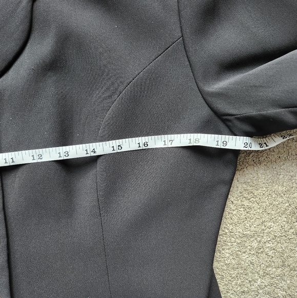 100% Silk Vintage Retro Valerie Stevens Black Blazer Suit Jacket Size 12 - Picture 8 of 11